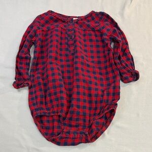 OshKosh B'gosh - Red and Navy Plaid Onesie Top
